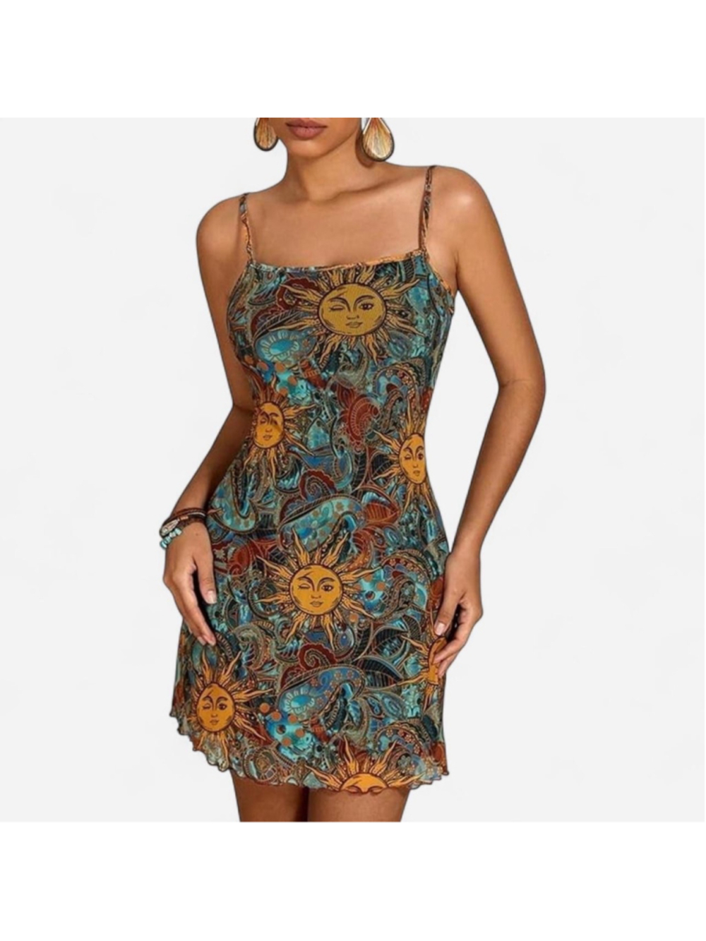 Milumia Sunburst Patterned Mini Dress - Picture 4 of 11